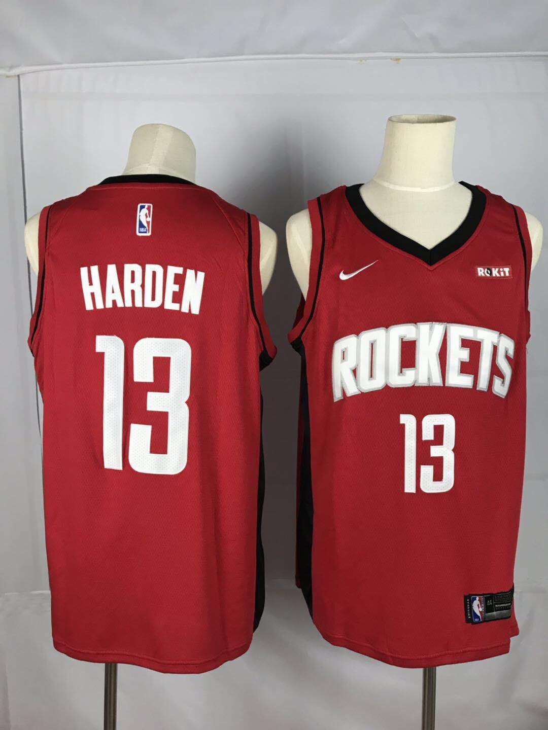 Men Houston Rockets 13 Harden Red Game NBA Nike Jerseys